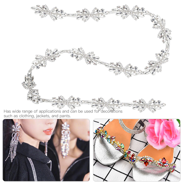 1yd krystal trim dekorativ sy håndværk kunstig diamant kæde applikation bælte til bryllup dekoration3cm hvid