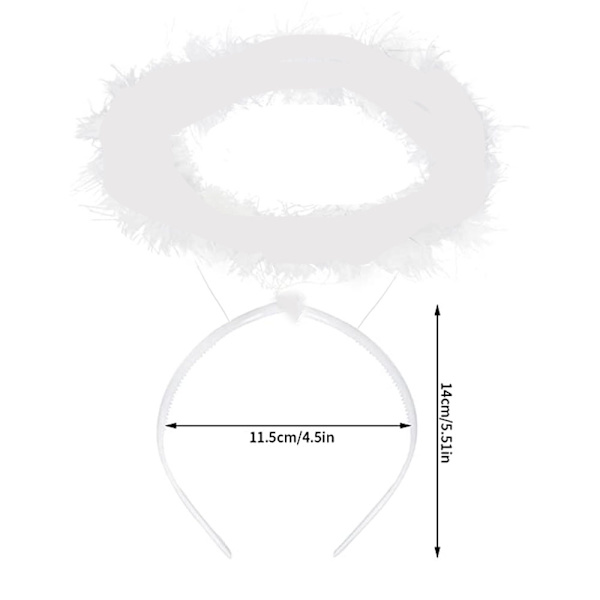 Ängel Halo - Vit Fjäder Fluffig Hårband Tillbehör för