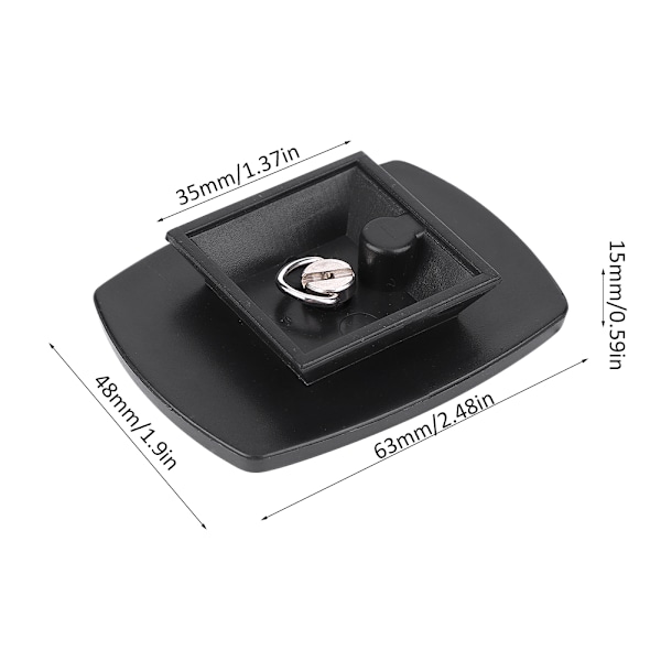Mini bärbar ABS-plast snabbkopplingsplatta monteringsplatta med 1/4 skruv för Yunteng VCT668 ST666 690 för Weifeng (för Yunteng (35*35mm) )