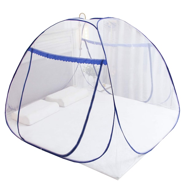 Pop Up Myggnät för Dubbelsäng, Stort Portabelt Tält Rese Dubbeldörrs Dragkedja Sängnät, Enkel Installation, Fint Nät, för Sovrum Utomhus Camping,