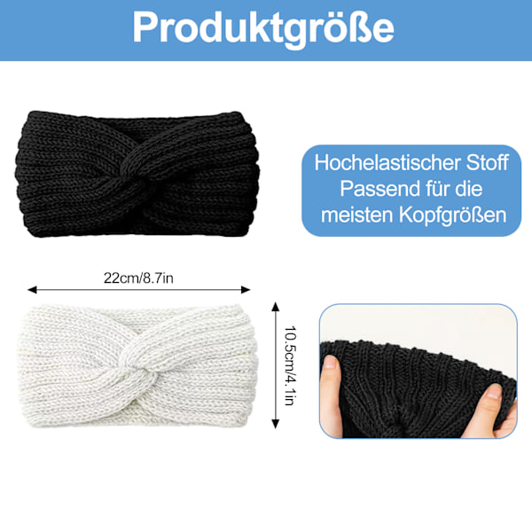 Perfekt för utomhusaktiviteter Pannband, Trendigt Korsknutet För Kvinnor Flickor Vinter Löparhårband, Högkvalitativt Ullgarn Med Plyschfoder