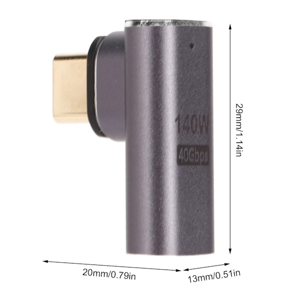 USB C 90 asteen sovitin 140W 40Gbps 8K 120HZ nopea tiedonsiirto tyypin C magneettinen sovitin
