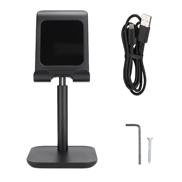 Trådlös laddare för skrivbord, mobiltelefon, surfplatta, stativhållare för iOS/Samsung/Huawei/XiaomiBlack