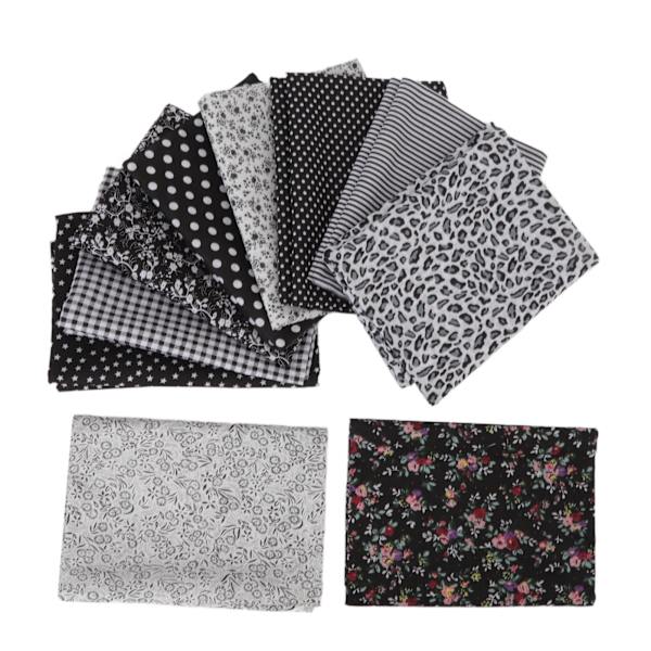 Hantverksmaterial för kreativa projekt, DIY-quilting och sömnad, Förklippta quiltkvadrater, Lappverkstygspaket, Bomullstygsrutor (10 färgblandningar)