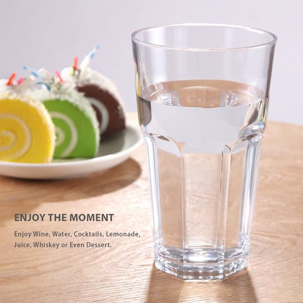 Klassiska Iste Glas, Modern Åttakantig Design Akrylglas, Generös Kapacitet För Mångsidig Användning I Hem Och Kök