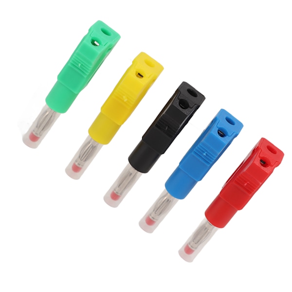 10 stk 4mm tilbaketrekbare bananplugg sveisebare testledninger ender CAT II 600V 32A 5 farger for 3C digitalt utstyr