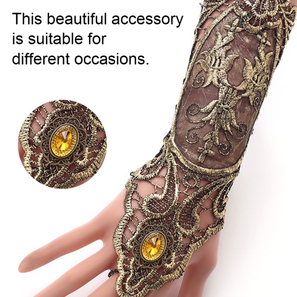 Gotisk spetsarmband Steampunk slav armband ring sexig Hallo