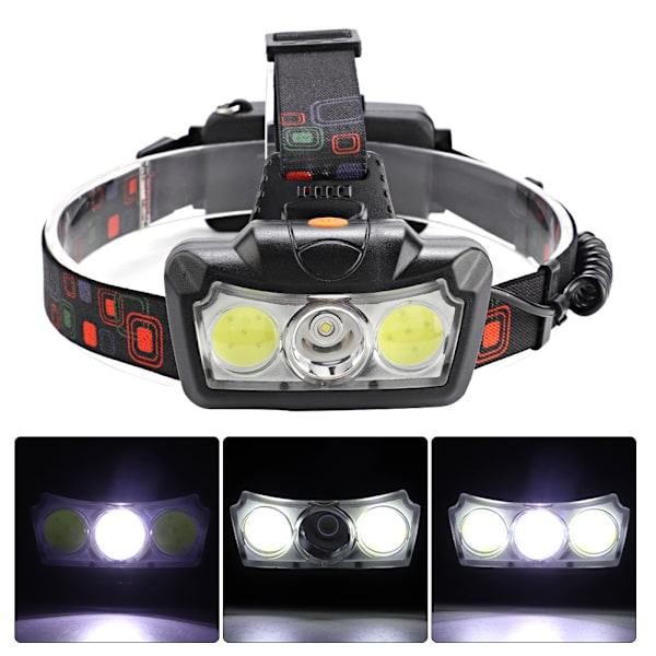 Hög ljusstyrka T6+COB LED-strålkastare Bärbar ficklampa Huvudlampa