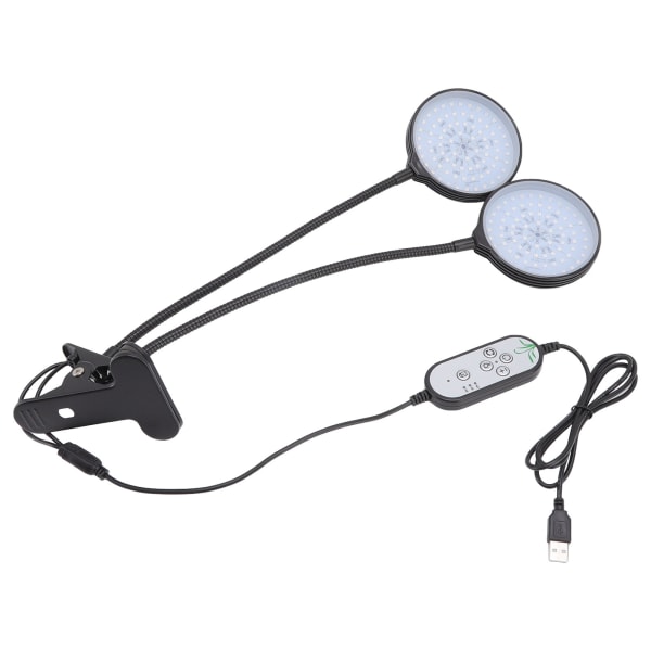30W LED-kasvikasvatusvalot, kaksipäinen, pidike, 5 kirkkaustasoa
