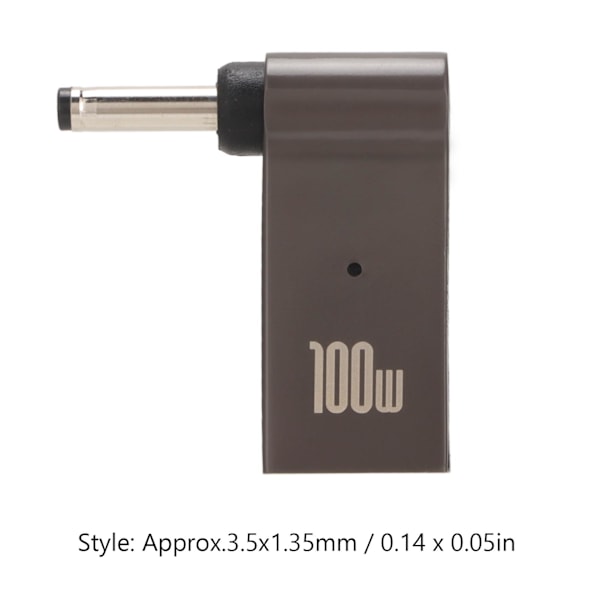 Laptopladdare Adapter Typ C Hona till DC Hane PD Flash Charge Aluminiumlegering 100W Laddningsadapter 3.5x1.35mm