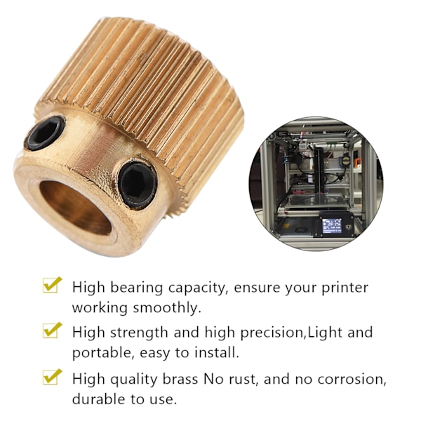 10 st 3D-skrivartillbehör Högkvalitativt mässingsdrivväxel för MK7 MK8-extruder 40 tänder