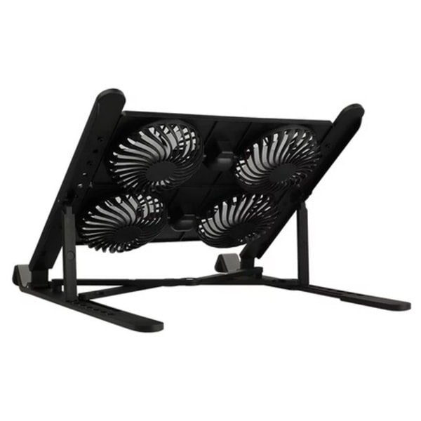 Køligere bærbar computer stand, med 4 x 80mm polare ventilatorer, RGB-belysning, 7 højdejusteringstrin, kompatibel med bærbar computer, notesbog, 10 tommer og 17,3 tommer