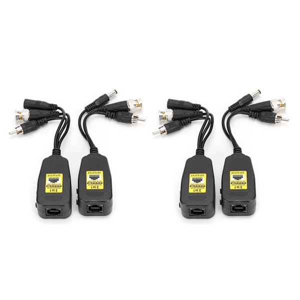 2 par 3 i 1 PowerVideoAudio Balun-kontakt Sender 8MP CVi AHd TVi CVBS