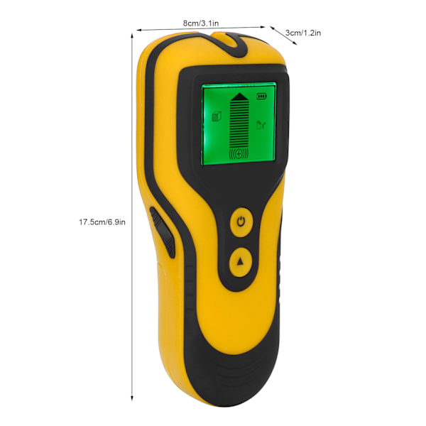 3 i 1 Vægscanner Finder Multifunktionel Bærbar LCD Digital Vægstift Metal Træ Stud Detektor Gul