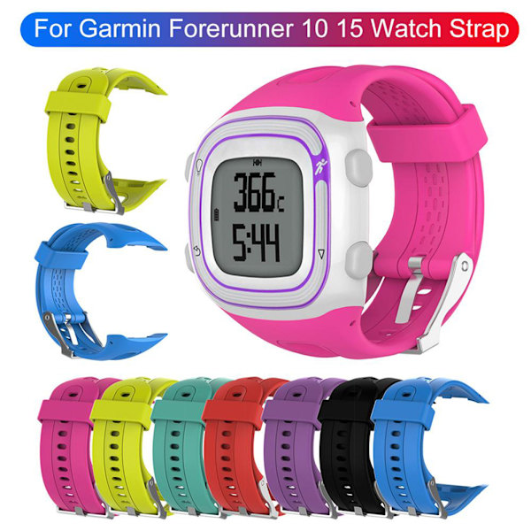Justerbar blød silikone udskiftningsurrem med værktøjspinde kompatibel med Garmin Forerunner 10 Forerunner 15 GPS løbeur