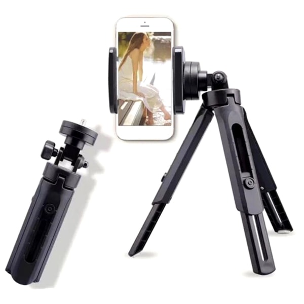 Mini Tripod Telefonhållare Universell Mobil Live Stativ Selfie Teleskopisk Fällbar Skrivbordskamera Telefonhållare