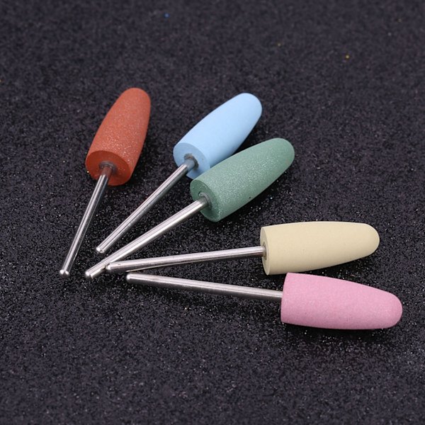 5 st Nail Art Silikon Polerare Nagel Slipverktyg Manikyr Maskin Verktyg Utjämning Borr