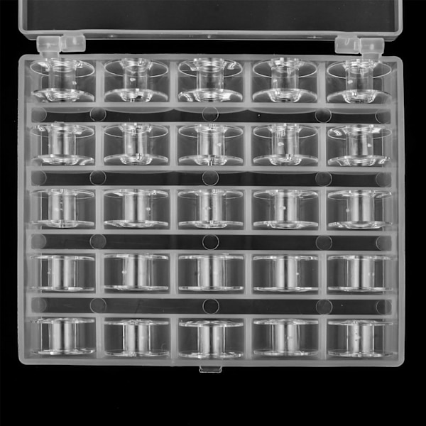 Bobbin Organizer Plastfodral, Transparent 25 Fack Tomma Spolar Rullar Box, Syhantverk Plastfodral Förvaringslåda för Symaskin (1 st låda)
