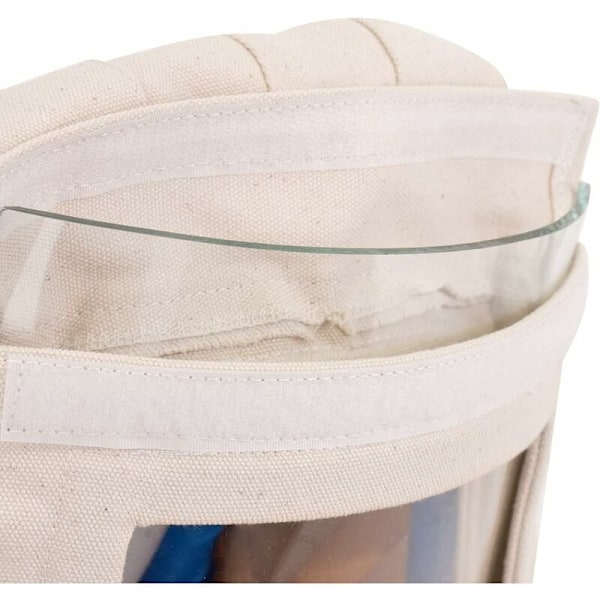 Skyddsmask, Canvas-sjal med plexiglaslins för slip- och sandblästringsarbeten