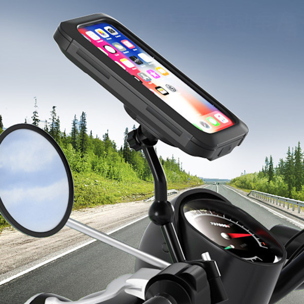 Känslig pekskärm Cykeltelefonhållare, Vattentätt utomhusskal med robust konstruktion för 4-6,8\" smartphones, Stöttålig, Kompressionsresistent