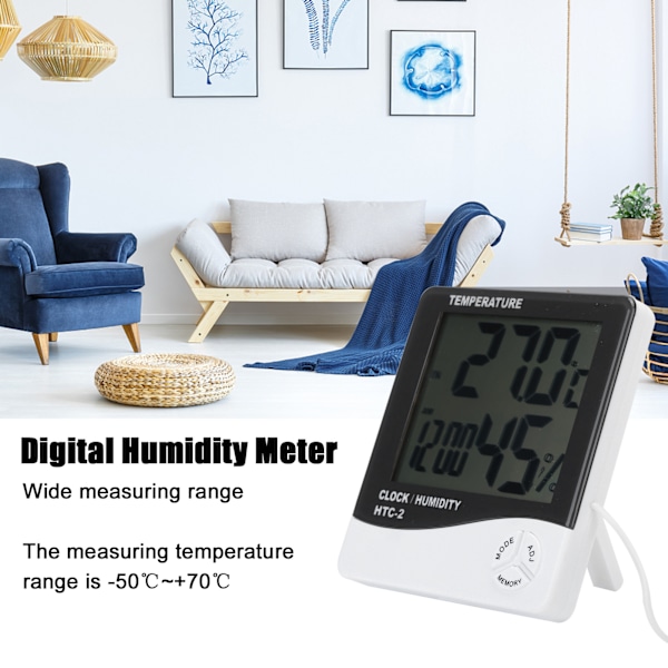 Högupplöst Display Termometer, Multifunktionsmätare För Övervakning av Inomhus- och Utomhusmiljöer, Designad Med Precision i Åtanke