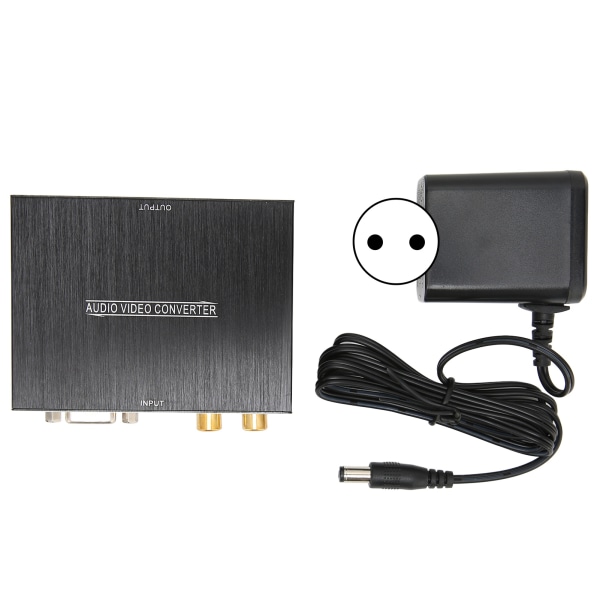 Ljudkonverterare VGA+3,5MM+RCA Ljud till High Definition Multimedia Interface Adapter för PC DVD för XBOX Högtalare 100‑240V