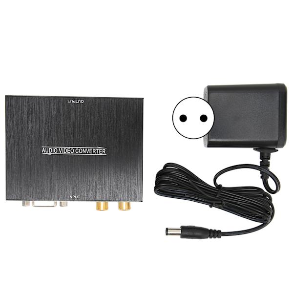 Lydkonverter VGA+3,5MM+RCA til High Definition Multimedia Interface-adapter for PC DVD for XBOX-høyttaler 100‑240V