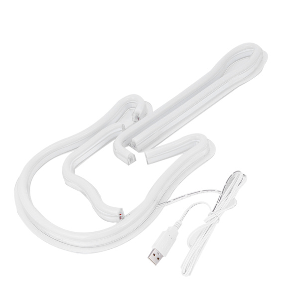 Neonljus USB gitarrformad LED-lampa för hem bar hotell strand C