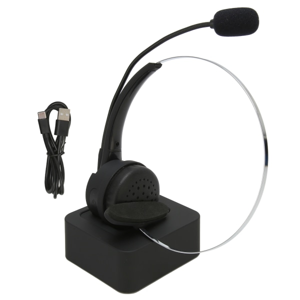 Bluetooth Telefon Headset Monoaural Støjreducerende Volumenjusterbar Business Headset med Mikrofon Ladebase