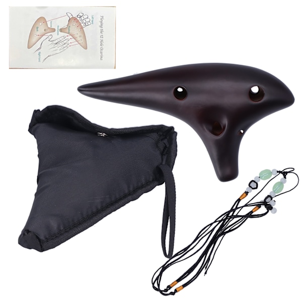 12-håls Alto C Ocarina Dolomit Skal Klassiska Flöjtinstrument för Professionell Nybörjare