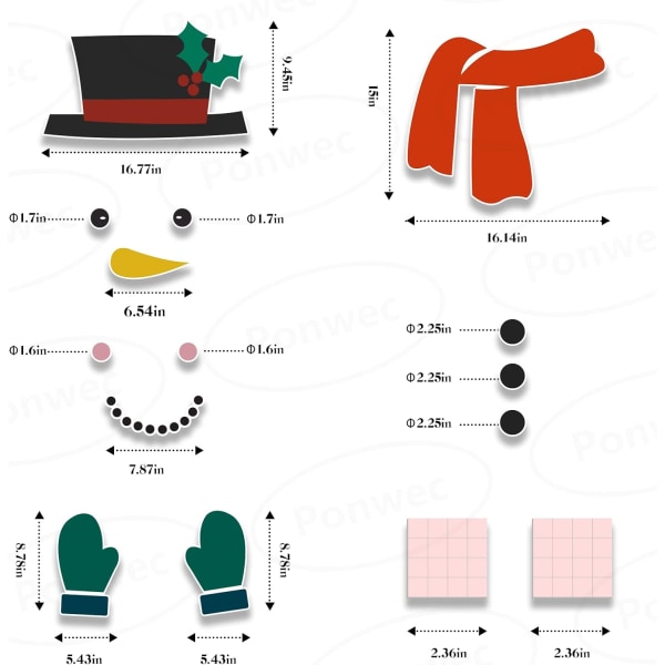 Ponwec Garage Door Joulukoristeet - 15PCS Joulu Sno