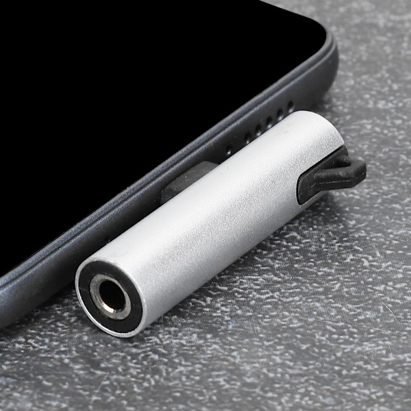 2 kpl 2-in-1 TypeC - 3,5 mm:n ääniaukon kaapelilaturi, kuulokemikrofonin jakosovitin (hopea)