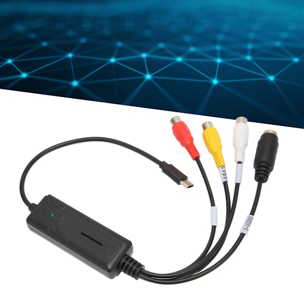 Typ C Ljud Video Capture Card RCA till USB Konverter Adapter för Vista XP för OS X för Windows 10 8.1 8 7