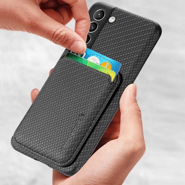Samsung S21 FE Skal Med Magnetisk Korthållare Svart - Modulär Design Med Långlivskraftig Skydd
