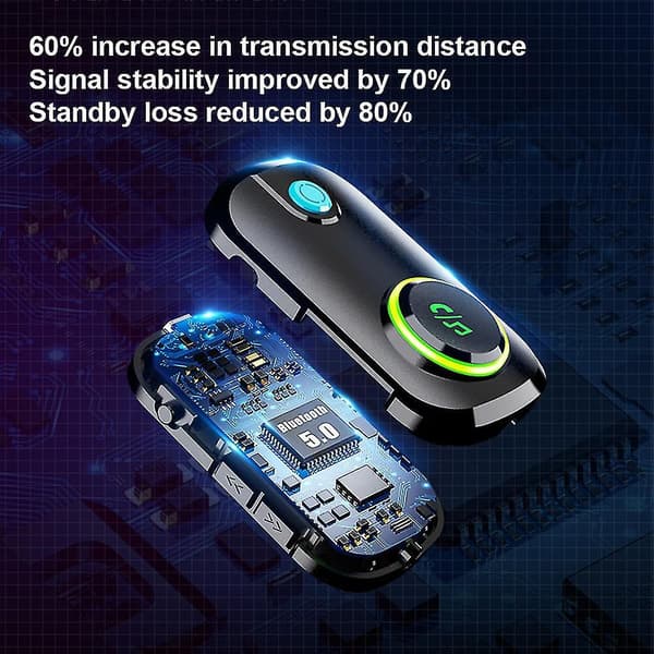 Bluetooth 5.0-sender og -mottaker med mikrofon