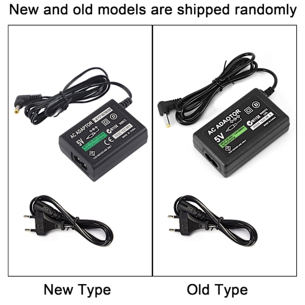 Väggladdare AC-adapter Strömkabel för PSP 1000/2000/3000 EU-kontakt