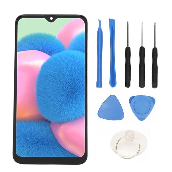 6,4-tums LCD-skärmersättning med ram fingeravtryckssensor för Samsung Galaxy A30s A307 A307F A307G A307YN SM A307FN