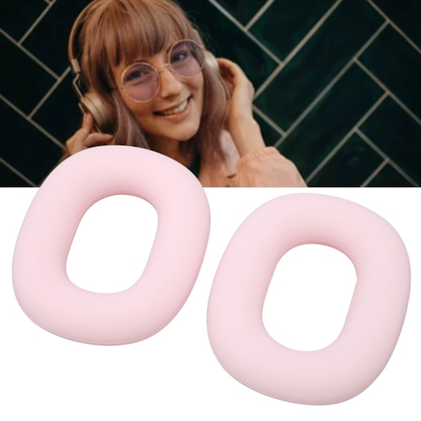 Ersättningsöronkuddar för headset, silikon, svettsäkra, för IOS Earbuds Max, rosa