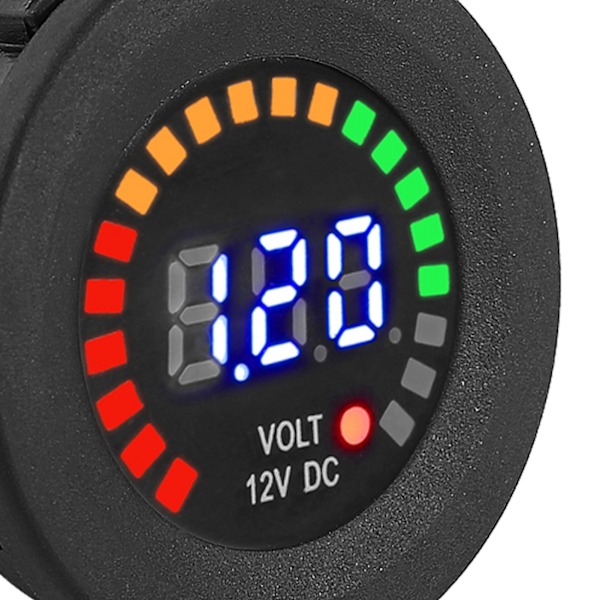 12 V Motorcykel Bil LED Digital Display Voltmeter Vattentät Spänning Voltmätare Mätare Svart Ny