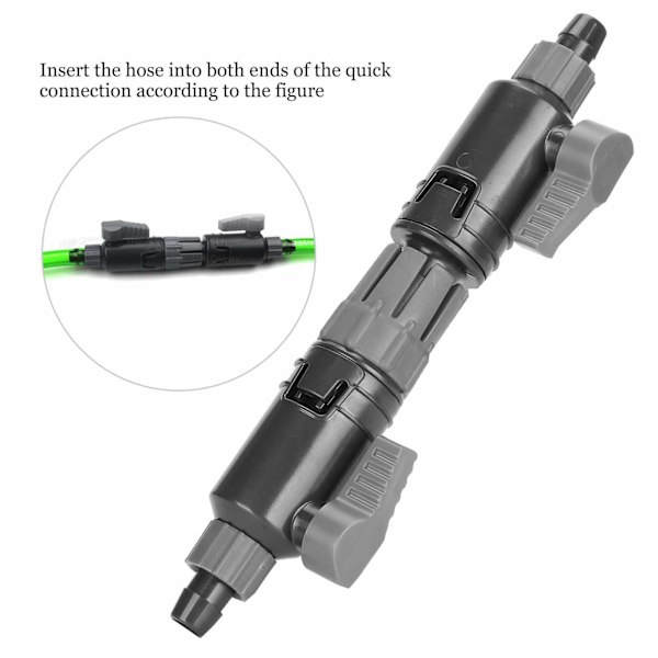 Akvarie Vandkontrolventil Fisktank Slange Rør Hurtigudløser Dobbelt Taphane K-12/16mm