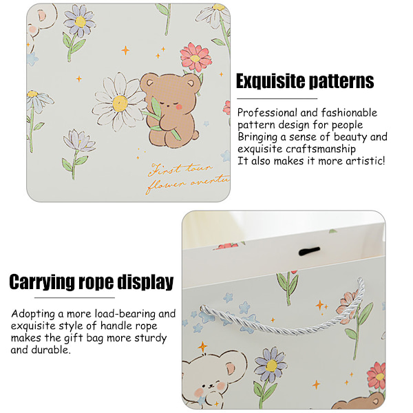 2 stk gavepose for baby, gavepose i papir for nyfødt, baby, gaveinnpakning baby shower pose