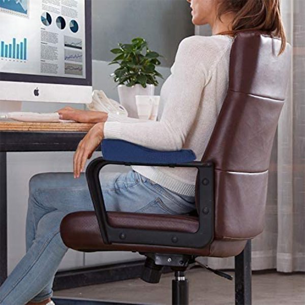 1 par Memory Foam Arm Rest Kontorstol Armlæns Puder og Forhøjet Skrå Armlæn - Universal Pudebetræk til Armlæn og Albuelindring
