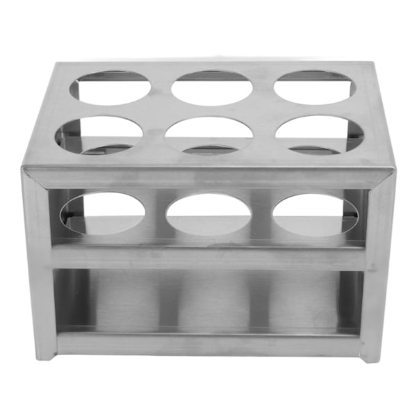 Reagensglasstativ i rustfrit stål 304, 6 huller, 3 lag, laboratoriestativ til 32 mm rør