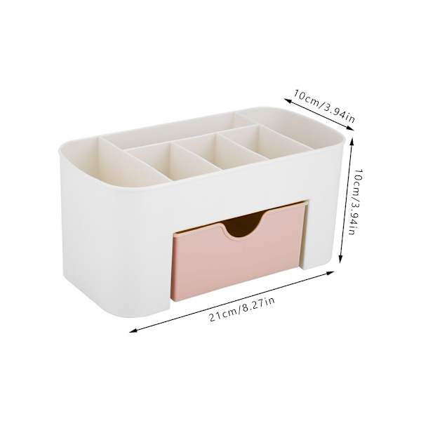 Multifunktionel skrivebordsarrangør skuffe brevpapirholder makeup opbevaringsboks hjem pink