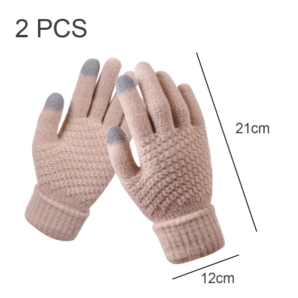 Vinter Touchscreen Handskar Varma Fleecefodrade Stickade Handskar Elasti
