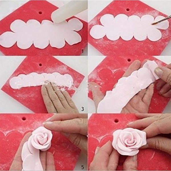Rosbladstårta Fondant: 3D-bladform, Perfekt För Födelsedags- Och Bröllopstårtor