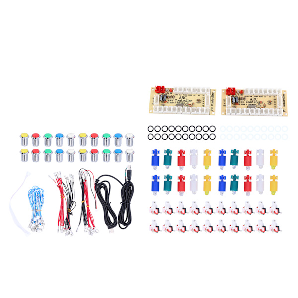 Arcade-peli DIY-osakokoelma Joystick-tarvikkeet LED-arcade-painikkeet PC-peleille 5V2 pelaajan elektrolyyttijoystick