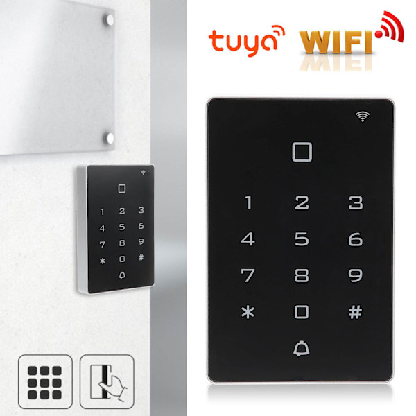 Kulunvalvonnan etä-WIFI 125KHZ kortin lukituksen salasana WG26/34 valaistu näppäimistö Tuya