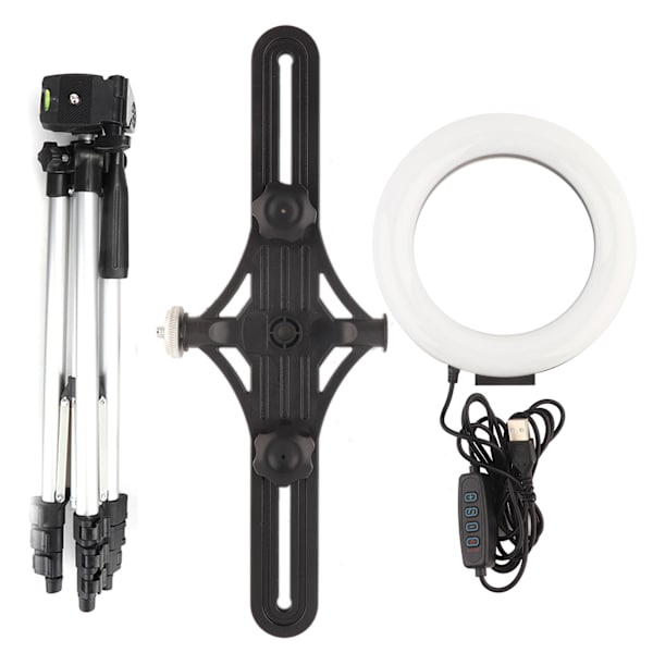 PULUZ KT3034 72 LED 24-26lm 7-14W USB-portin rengasvalaisin, jossa kolmijalka ja kaksoispuhelinpidike