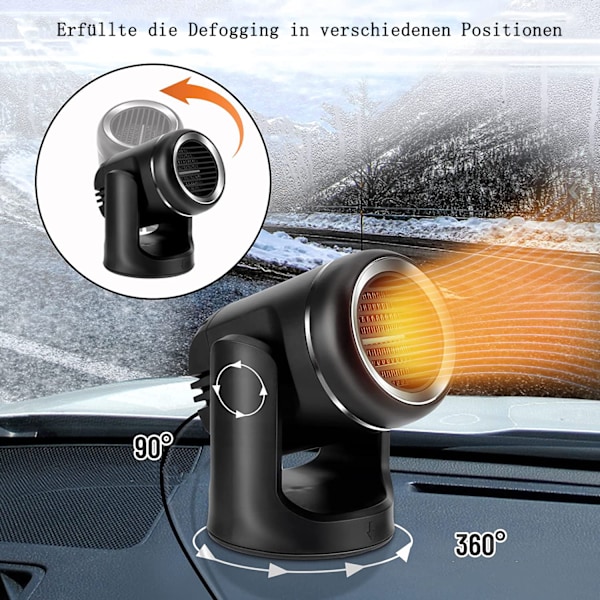 Automotive Värmelösning, Turbo Fläkt Defroster Med Keramisk Värmeelement, Batteridriven För Omedelbar Uppvärmning Och Kylning, Portabel Design För